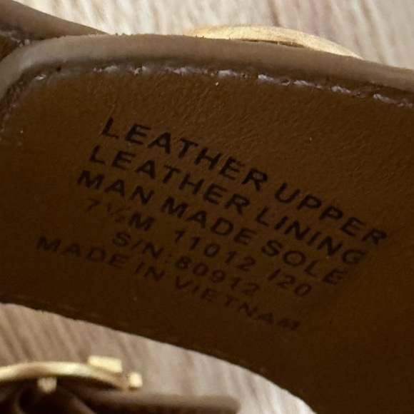 Tory Burch Espadrille Sandals Leather Tan Preppy Size 7.5 - Picture 5 of 14